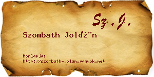 Szombath Jolán névjegykártya