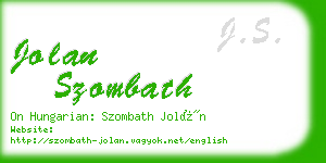 jolan szombath business card